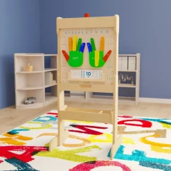 Bright Beginnings Double Sided Wooden Free-Standing STEAM Easel