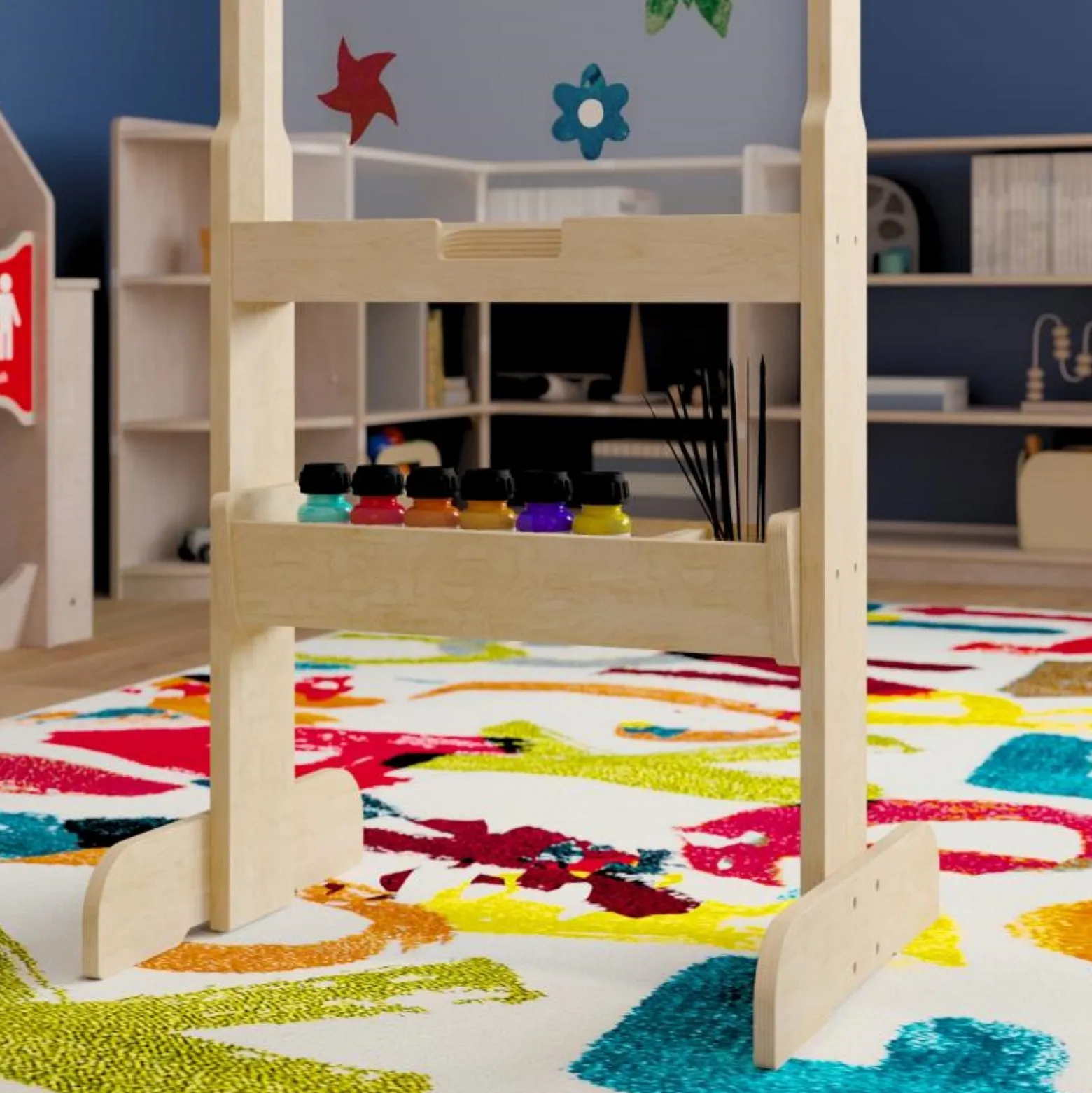 Bright Beginnings Double Sided Wooden Free-Standing STEAM Easel
