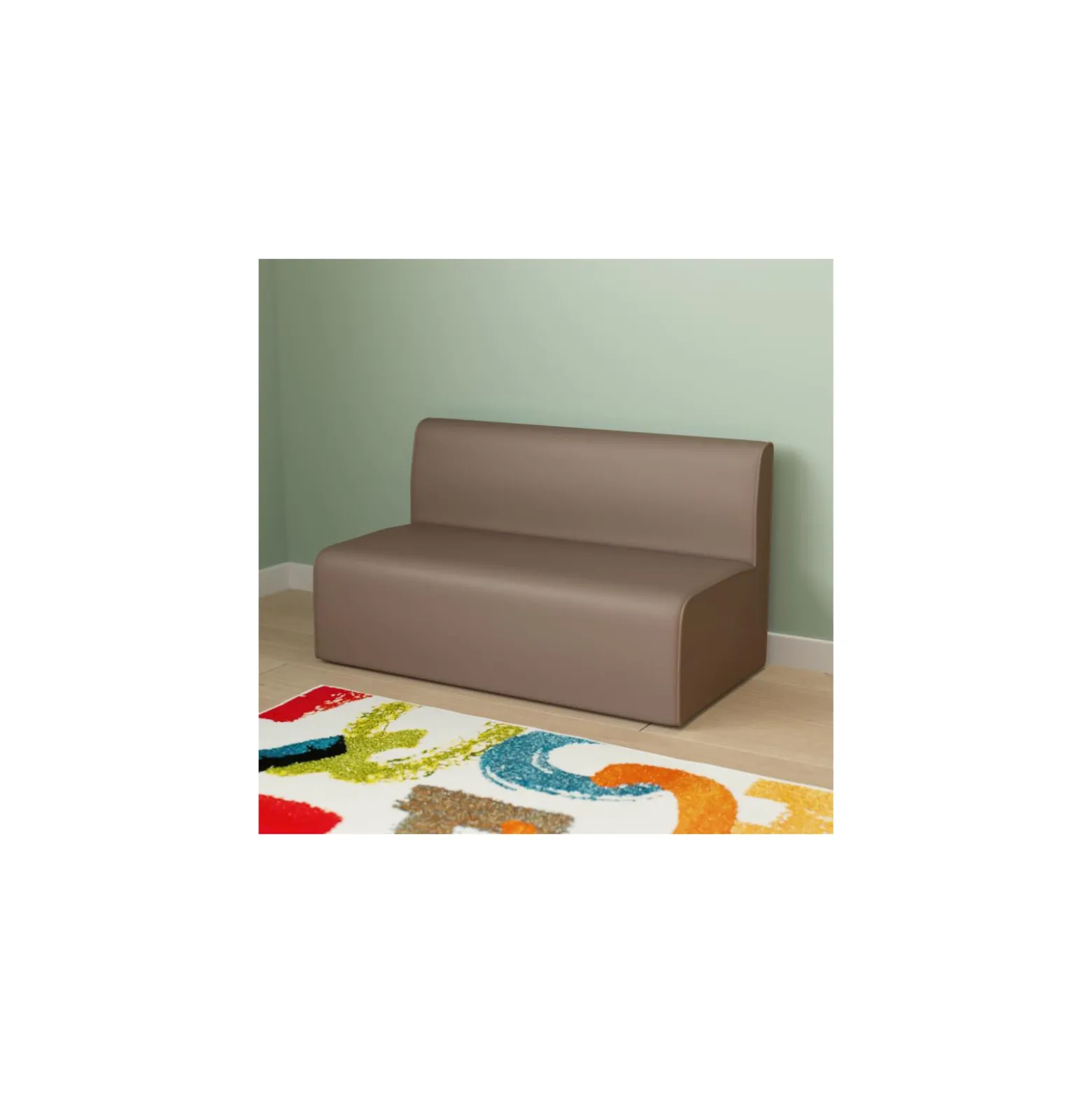 Bright Beginnings Modular Armless 2 Seat Sofa with Vinyl