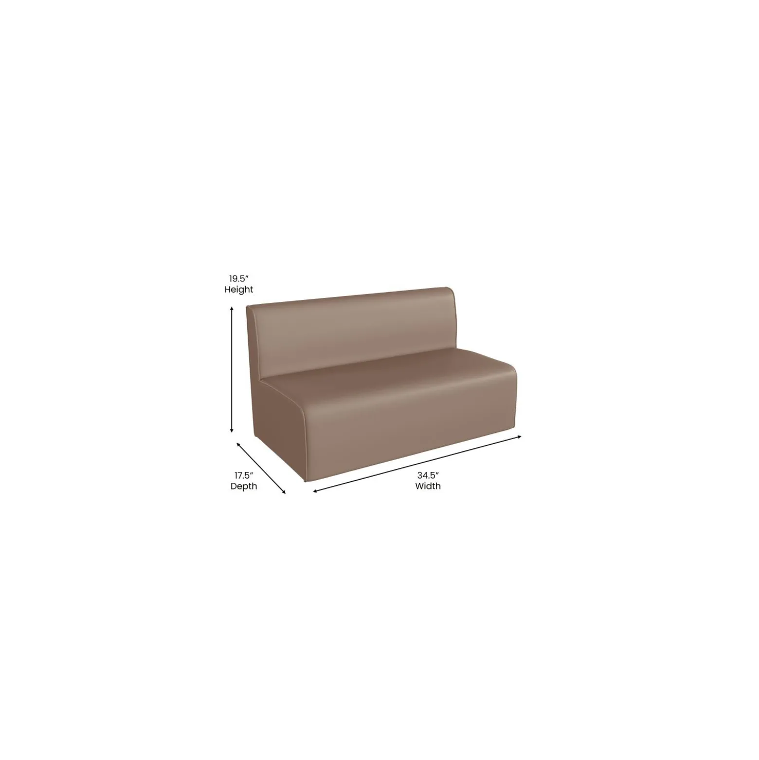 Bright Beginnings Modular Armless 2 Seat Sofa with Vinyl