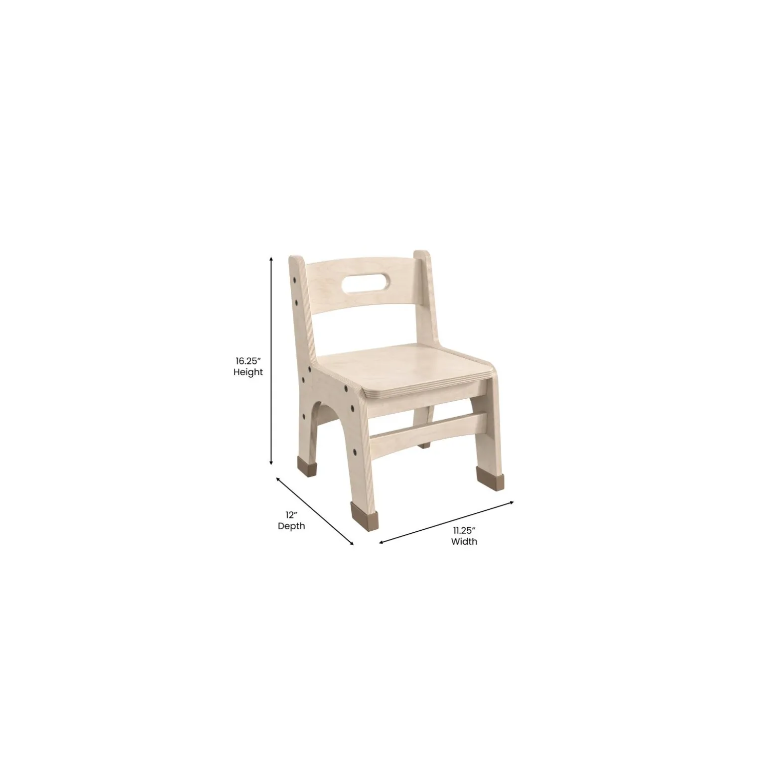Bright Beginnings Set of 2 Wooden Classroom Chair 9H