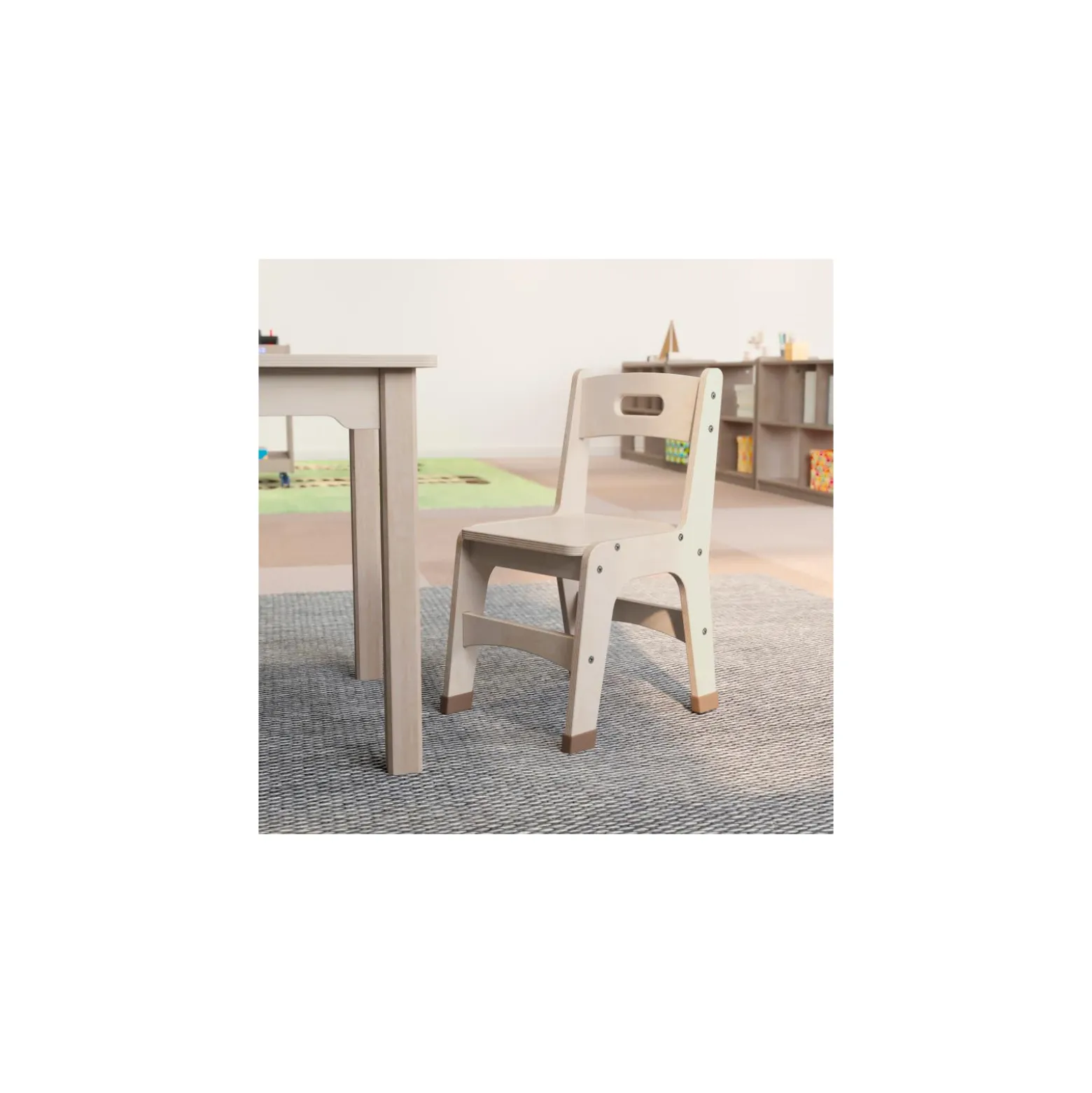 Bright Beginnings Set of 2 Wooden Classroom Chairs 11.5H