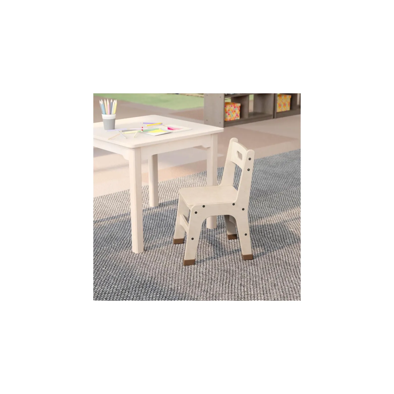Bright Beginnings Set of 2 Wooden Classroom Chairs 11.5H