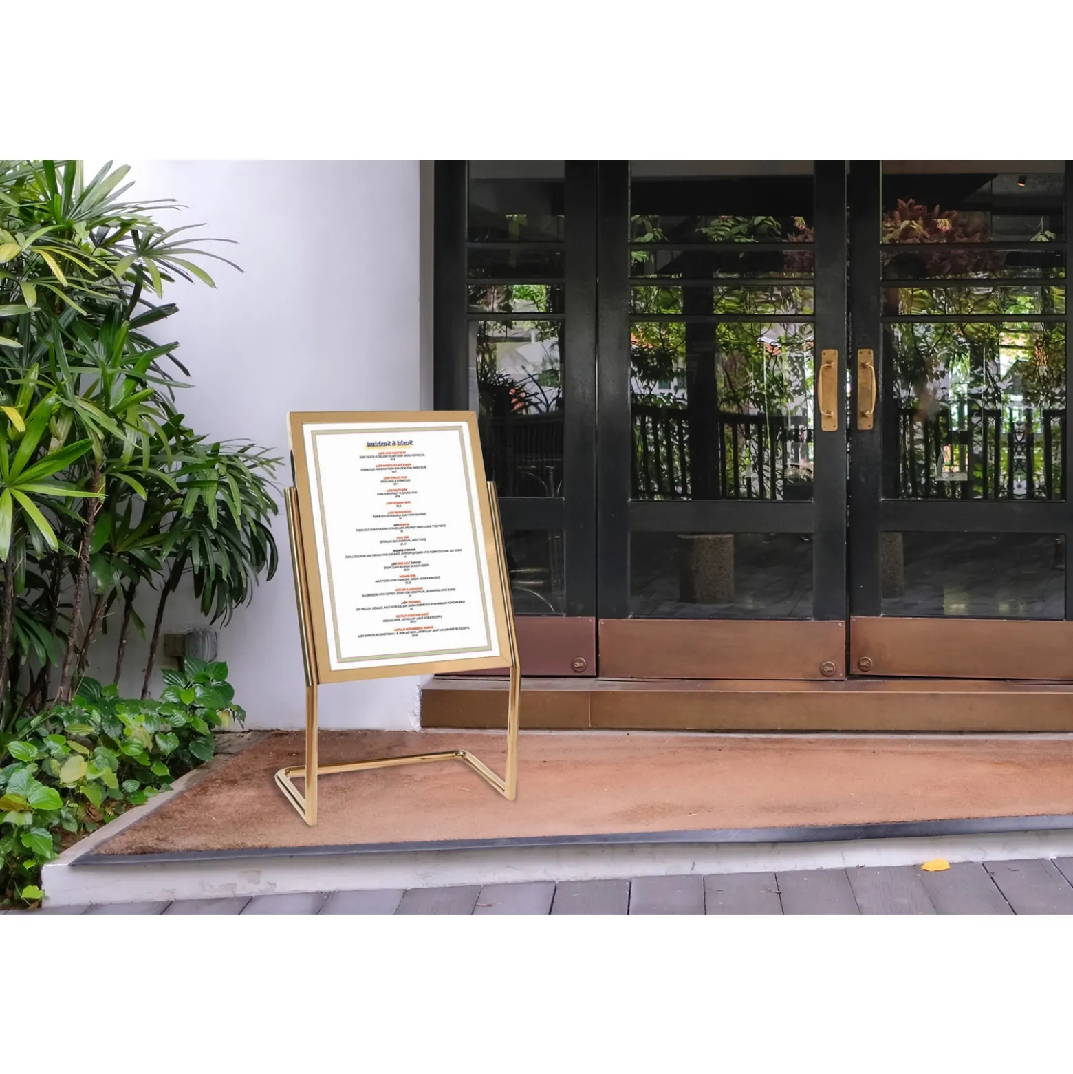 Broadcasters Standing Sign Holder - Brass Frame
