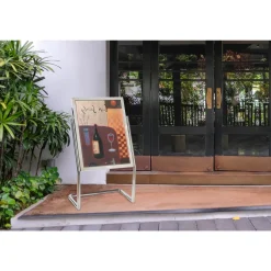Broadcasters Standing Sign Holder - Chrome Frame