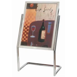Broadcasters Standing Sign Holder - Chrome Frame