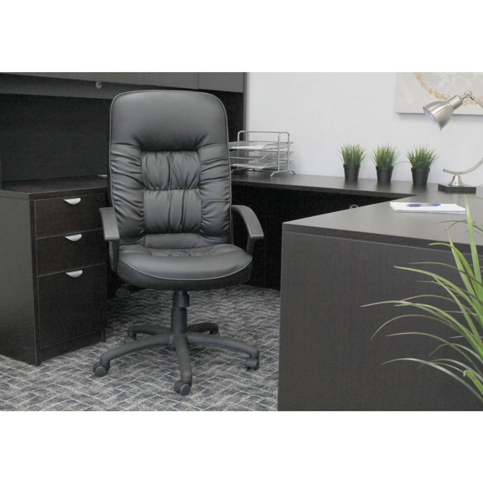 Burke Bonded Leather High Back Adjustable Chair