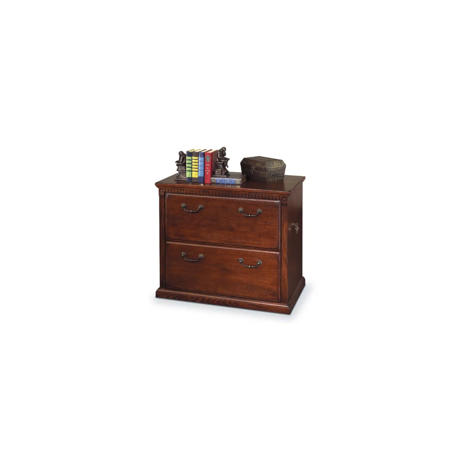 Burnished Oak Two Drawer Lateral File