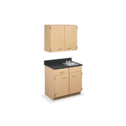 Cabinet with Right Hand Sink and Wall Cabinet - 36"W