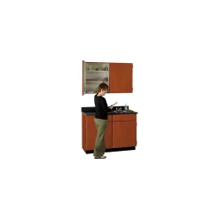 Cabinet with Right Hand Sink and Wall Cabinet - 36"W