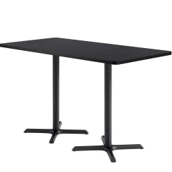 Café au lait Bar Height Rectangular Table with X Base - 72