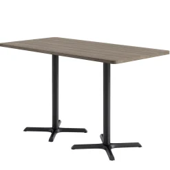 Café au lait Bar Height Rectangular Table with X Base - 72