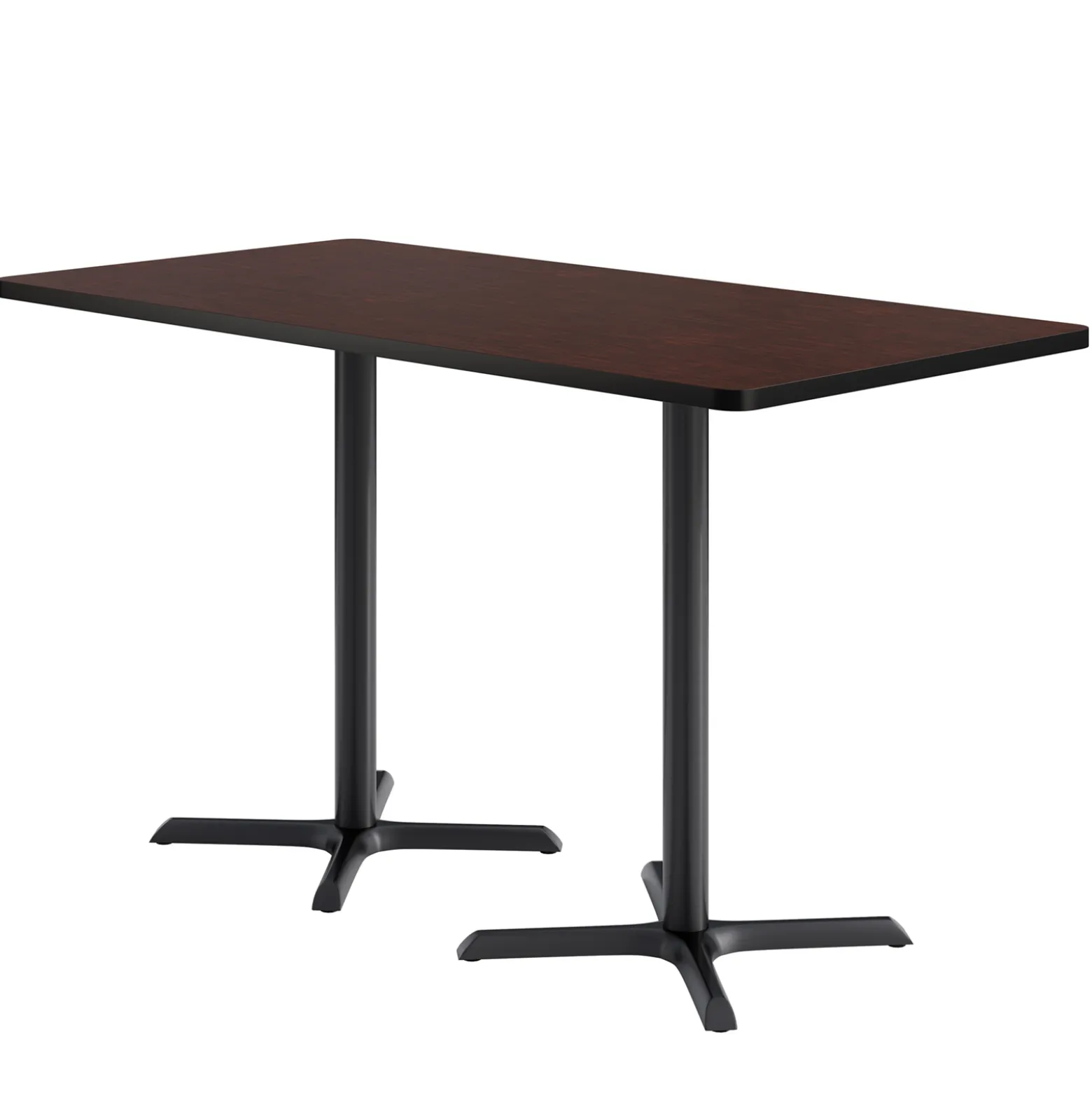 Café au lait Bar Height Rectangular Table with X Base - 72"W x 36"D