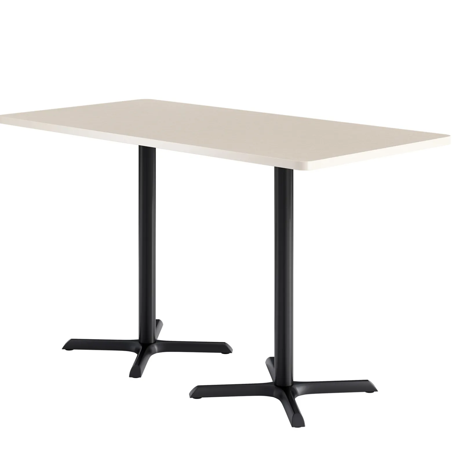 Café au lait Bar Height Rectangular Table with X Base - 72"W x 36"D