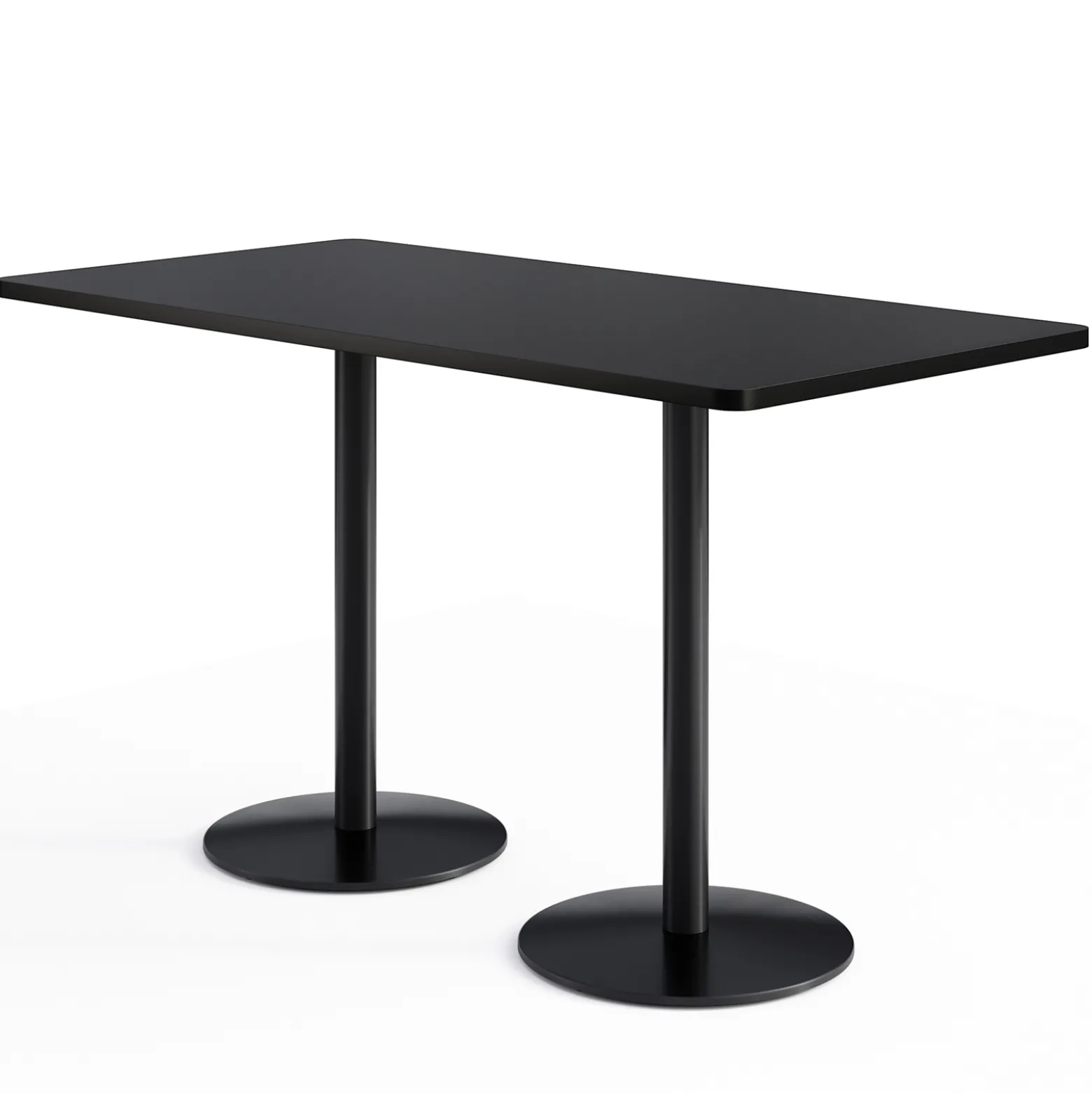 Café au lait Bar Height Rectangular Table with Pedestal Base - 72"W x 36"D