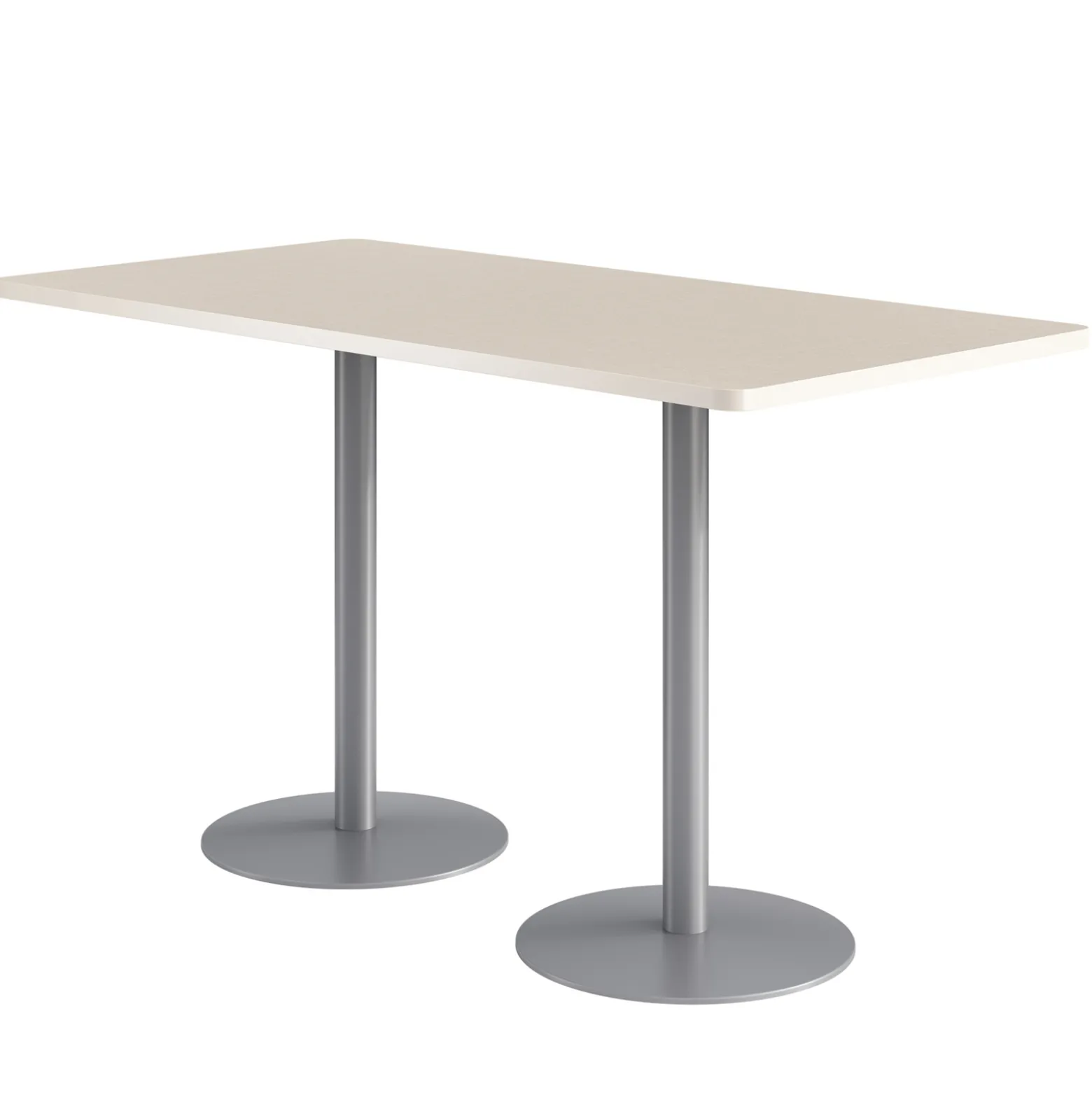 Café au lait Bar Height Rectangular Table with Pedestal Base - 72"W x 36"D