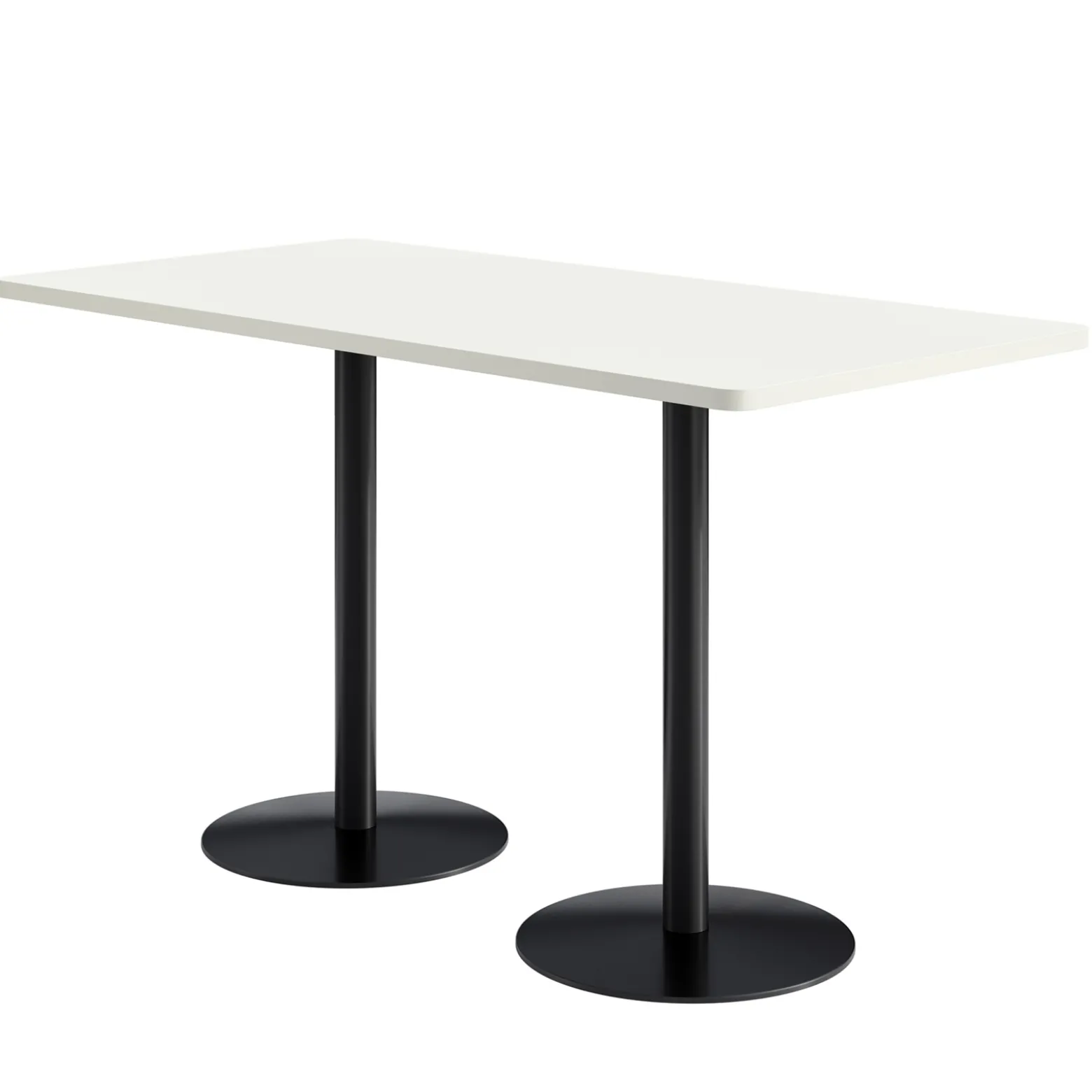 Café au lait Bar Height Rectangular Table with Pedestal Base - 72"W x 36"D