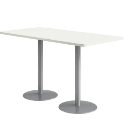 Café au lait Bar Height Rectangular Table with Pedestal Base - 72