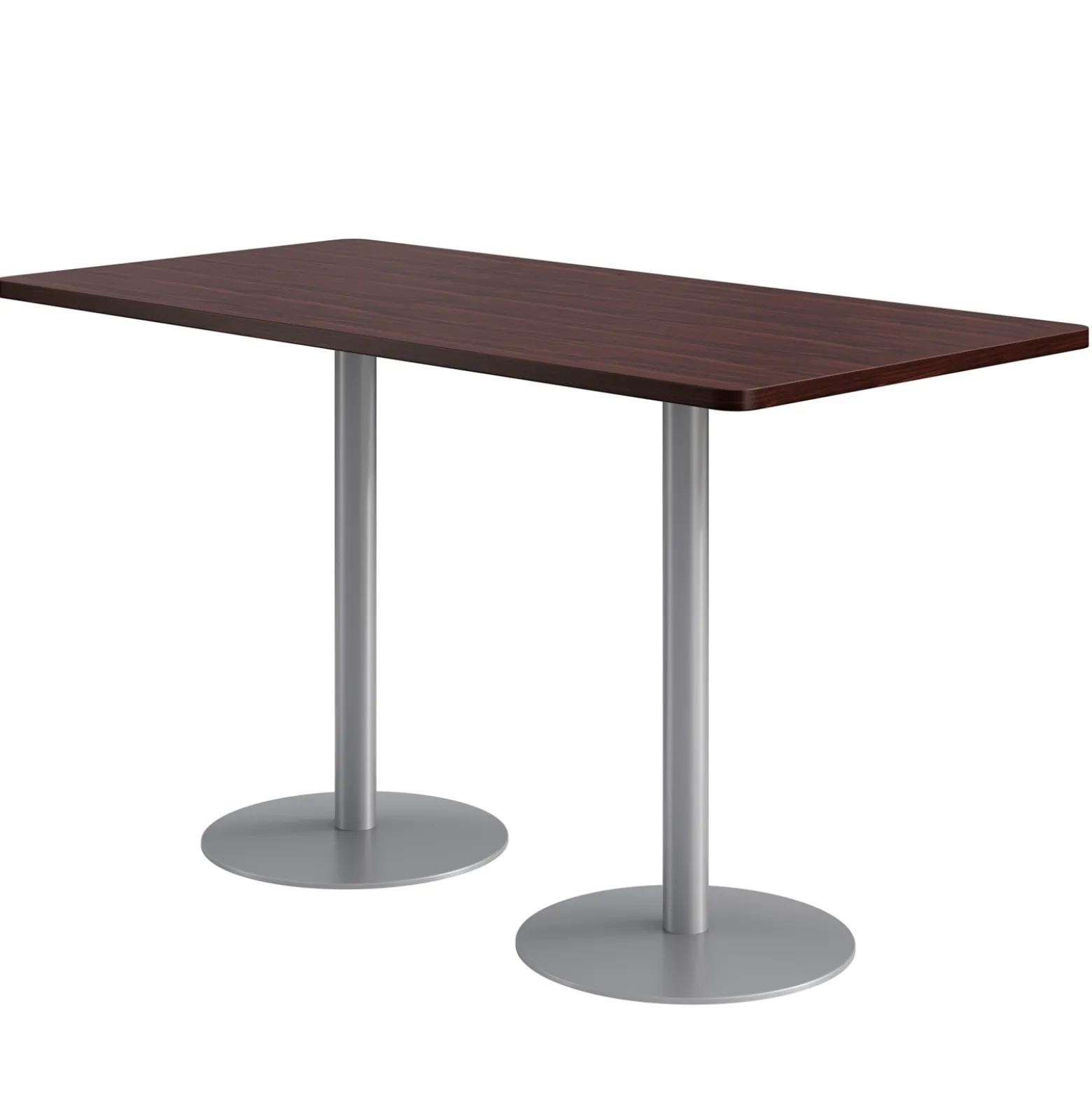 Café au lait Bar Height Rectangular Table with Pedestal Base - 72"W x 36"D