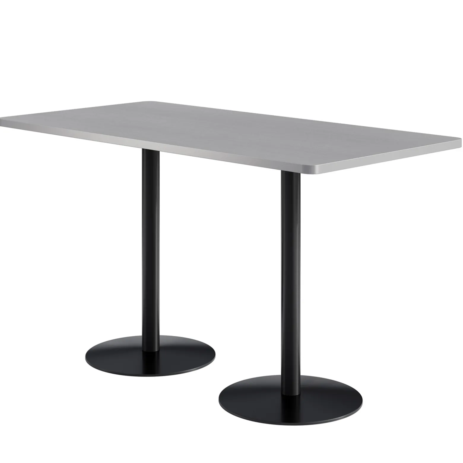 Café au lait Bar Height Rectangular Table with Pedestal Base - 72"W x 36"D