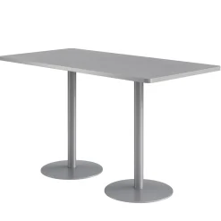 Café au lait Bar Height Rectangular Table with Pedestal Base - 72