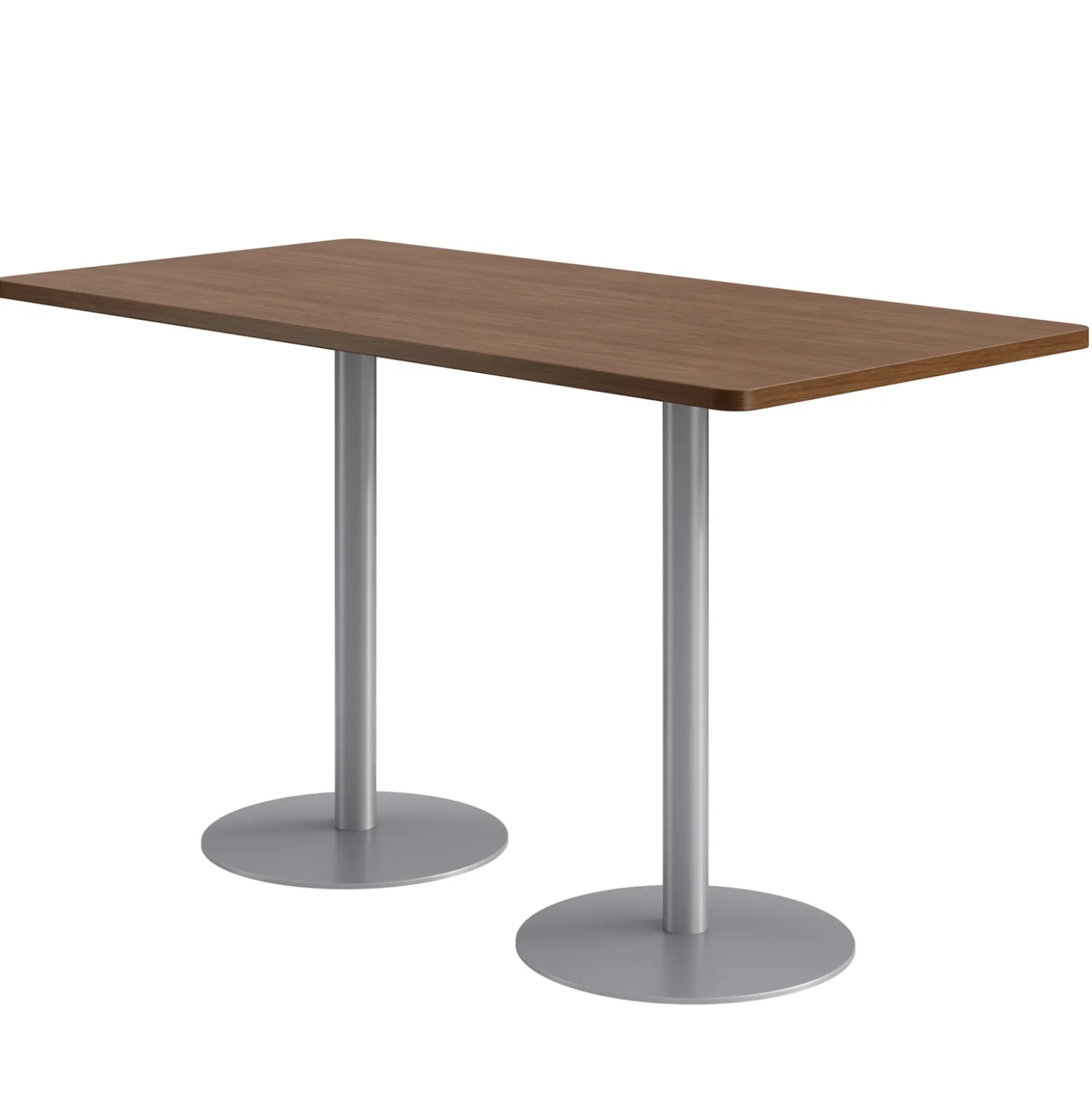 Café au lait Bar Height Rectangular Table with Pedestal Base - 72"W x 36"D