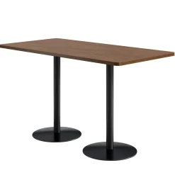 Café au lait Bar Height Rectangular Table with Pedestal Base - 72