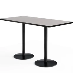 Café au lait Bar Height Rectangular Table with Pedestal Base - 72