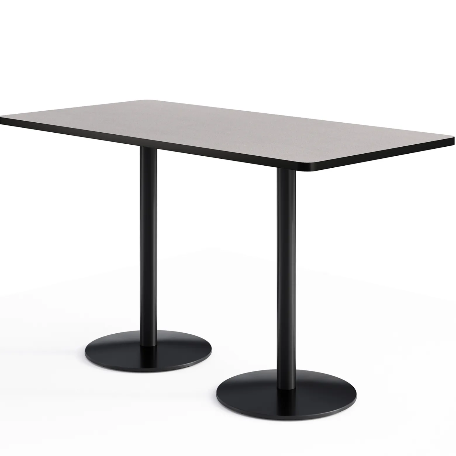 Café au lait Bar Height Rectangular Table with Pedestal Base - 72"W x 36"D