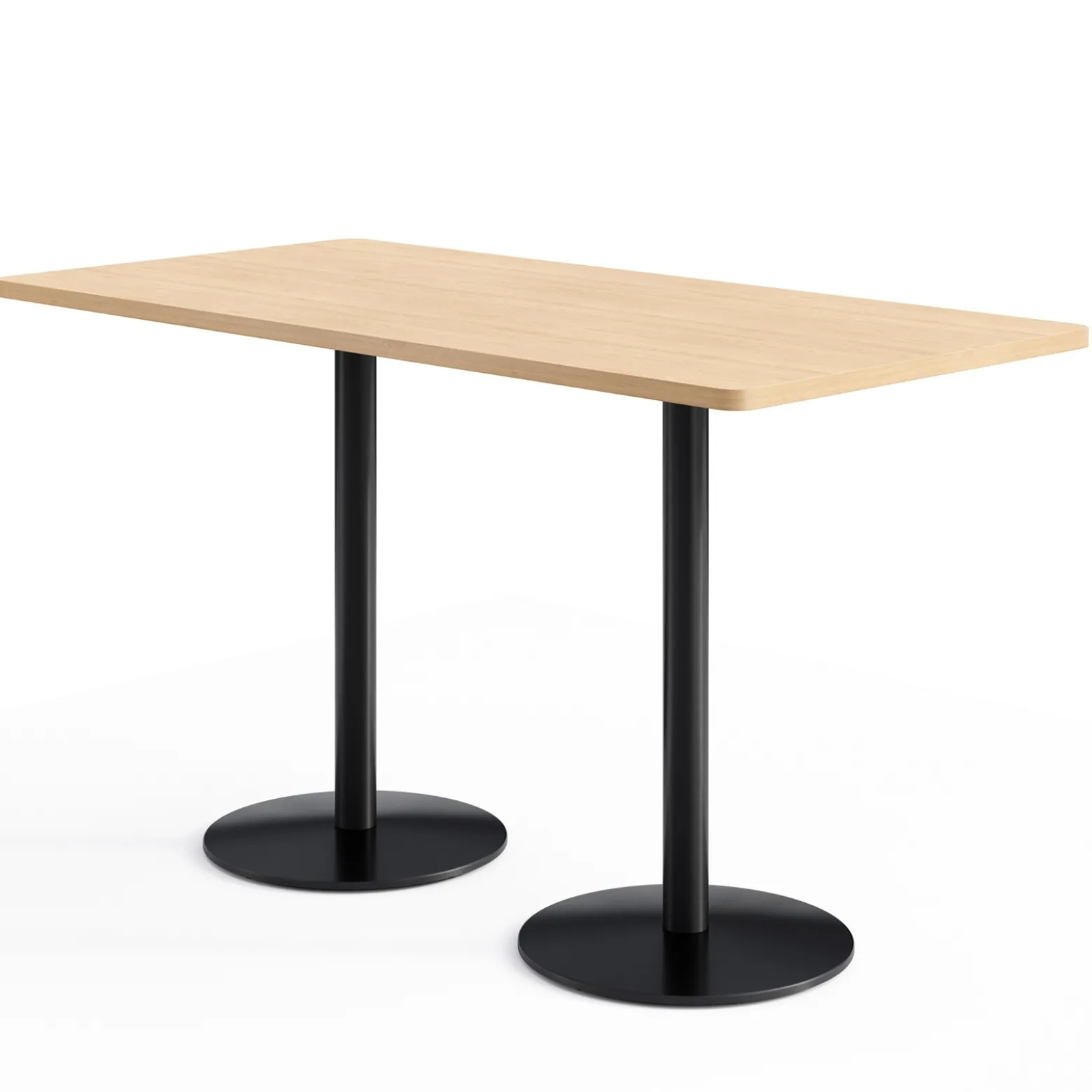 Café au lait Bar Height Rectangular Table with Pedestal Base - 72"W x 36"D