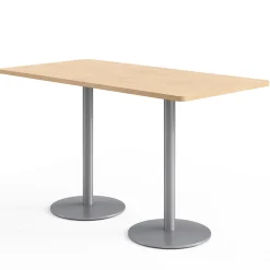 Café au lait Bar Height Rectangular Table with Pedestal Base - 72