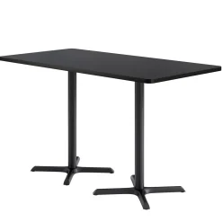 Café au lait Bar Height Rectangular Table with X Base - 72"W x 30"D