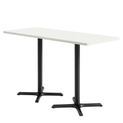 Café au lait Bar Height Rectangular Table with X Base - 72