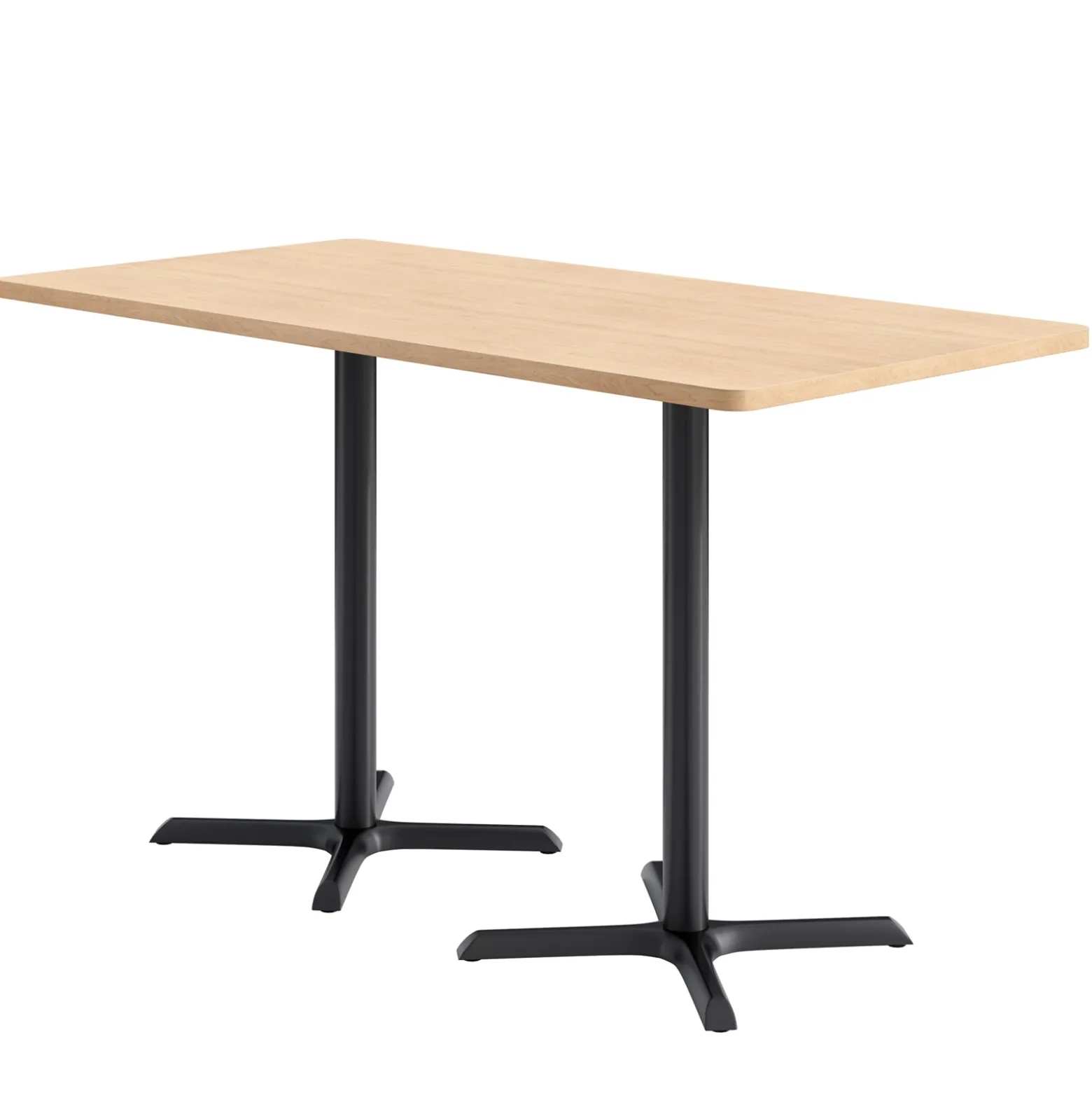 Café au lait Bar Height Rectangular Table with X Base - 72"W x 30"D