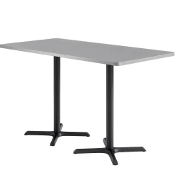 Café au lait Bar Height Rectangular Table with X Base - 72