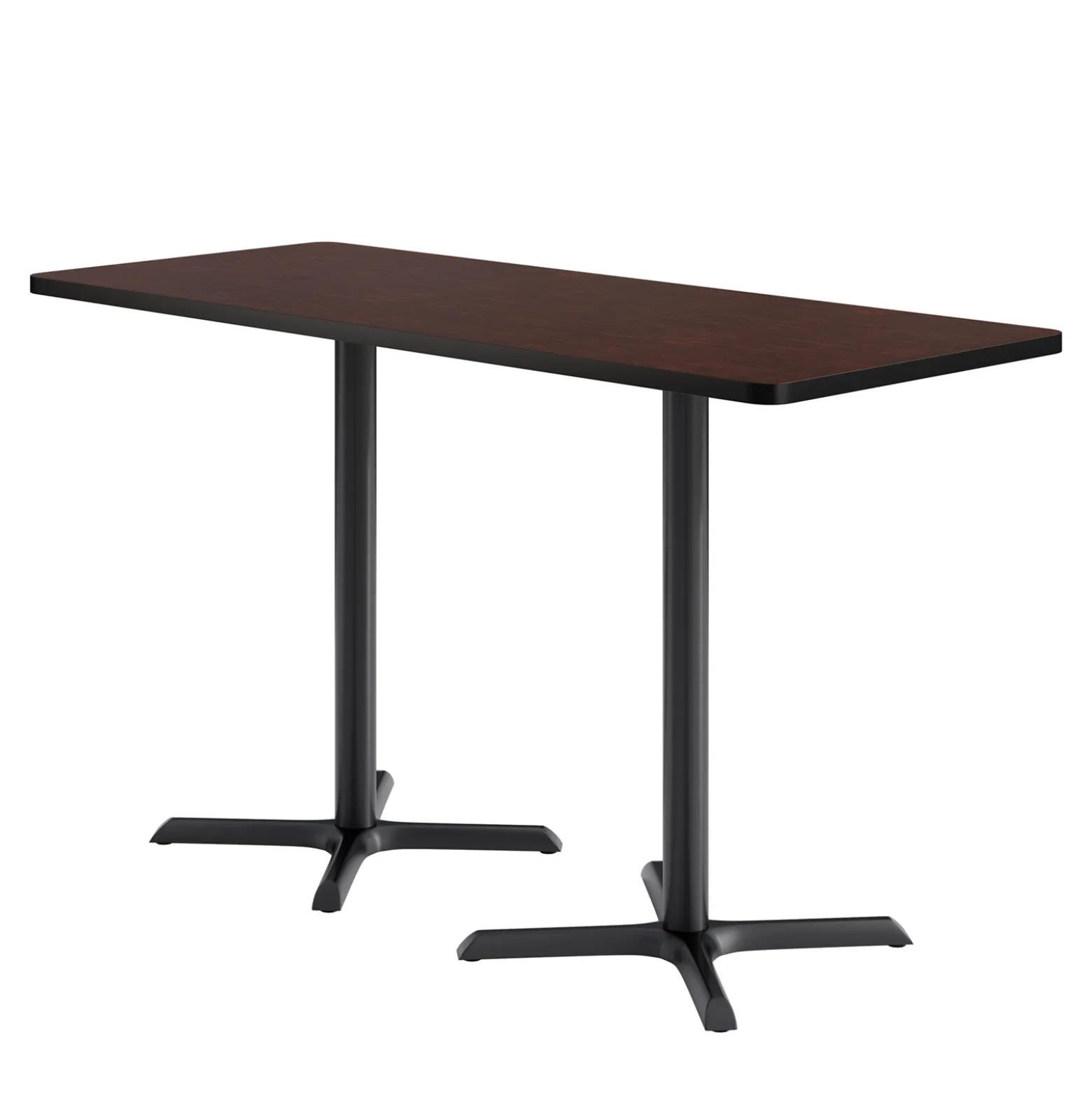 Café au lait Bar Height Rectangular Table with X Base - 72"W x 30"D