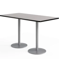 Café au lait Bar Height Rectangular Table with Pedestal Base - 72"W x 30"D
