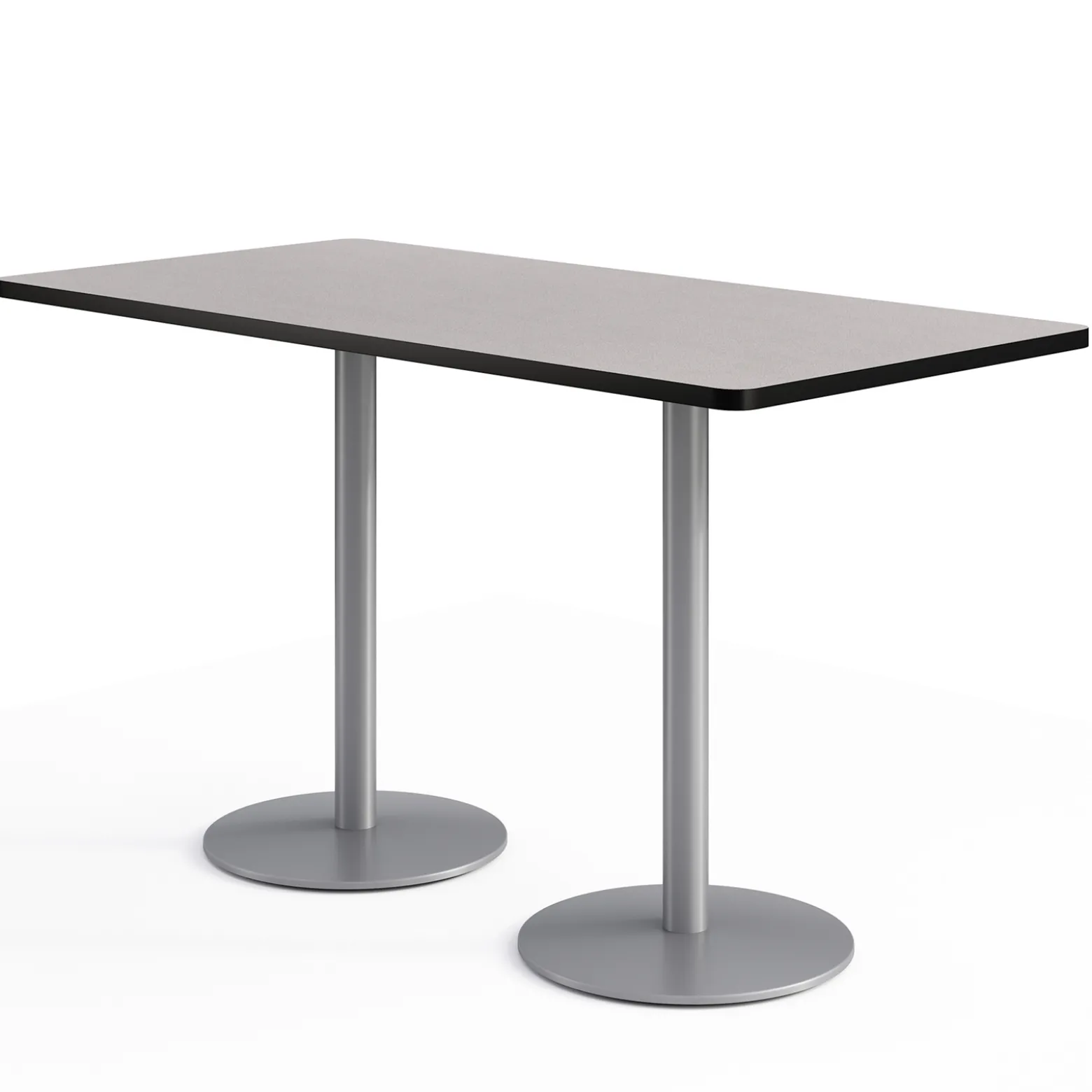 Café au lait Bar Height Rectangular Table with Pedestal Base - 72"W x 30"D