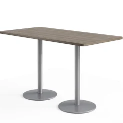 Café au lait Bar Height Rectangular Table with Pedestal Base - 72