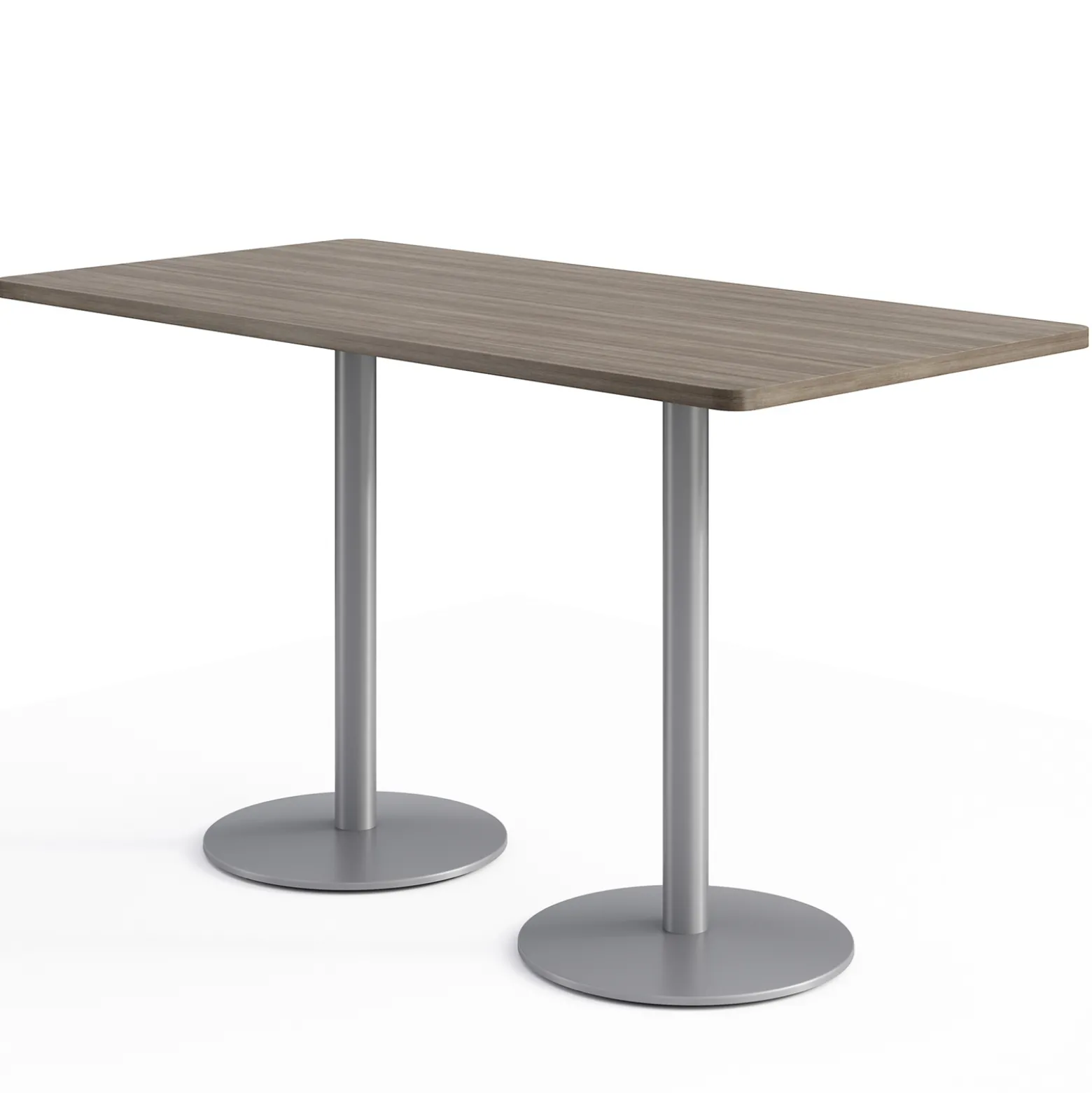 Café au lait Bar Height Rectangular Table with Pedestal Base - 72"W x 30"D