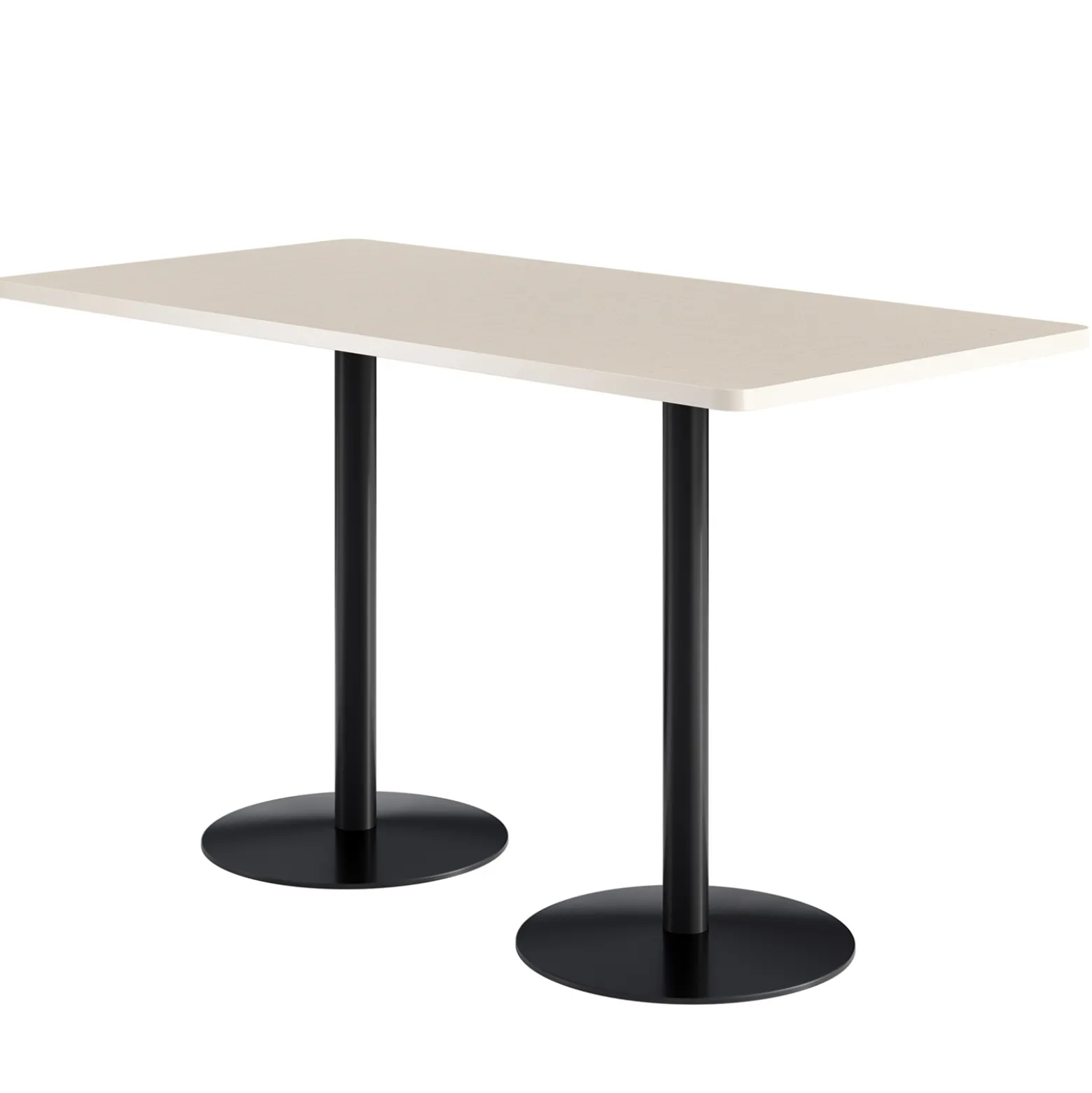 Café au lait Bar Height Rectangular Table with Pedestal Base - 72"W x 30"D