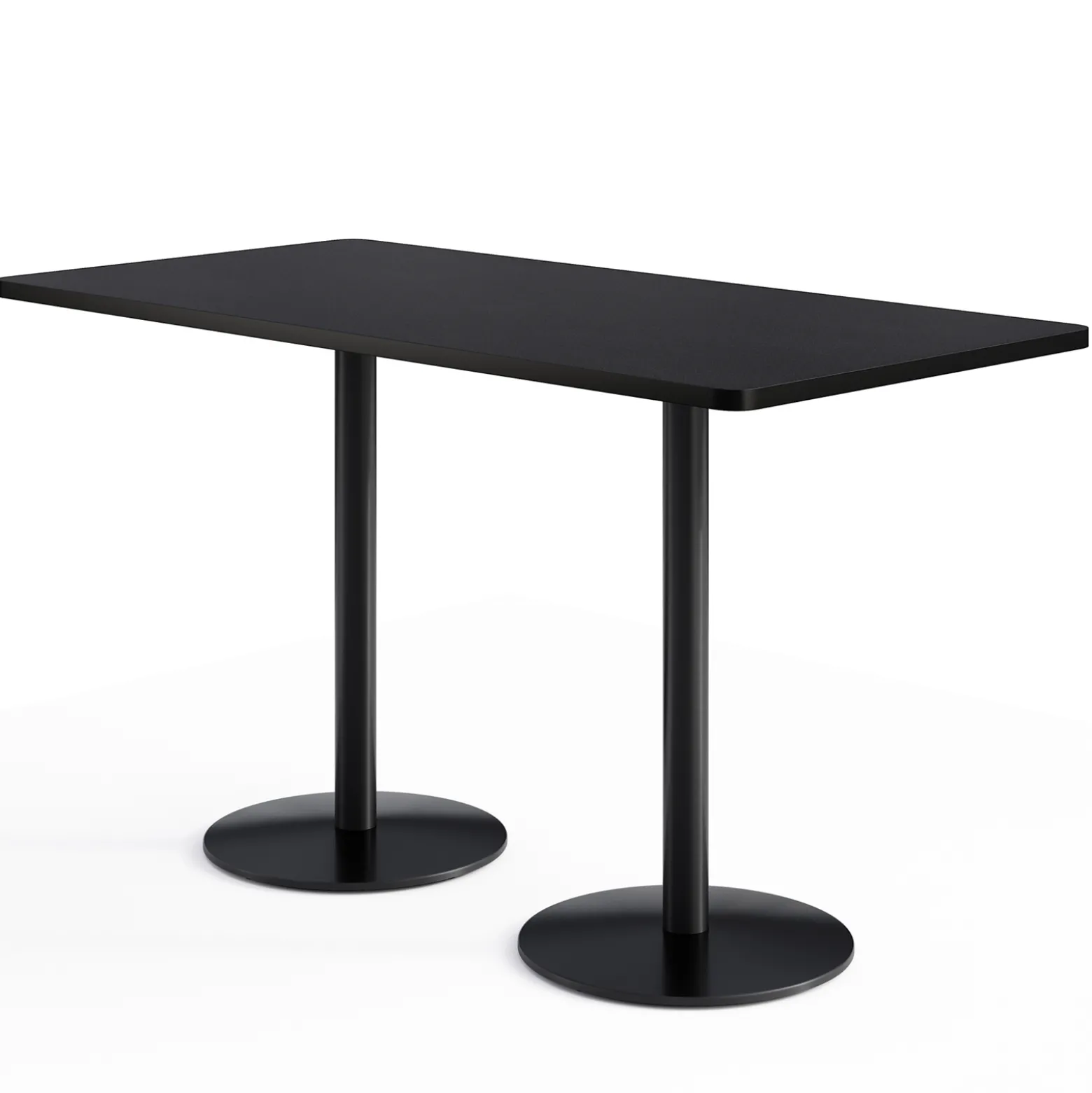 Café au lait Bar Height Rectangular Table with Pedestal Base - 72"W x 30"D
