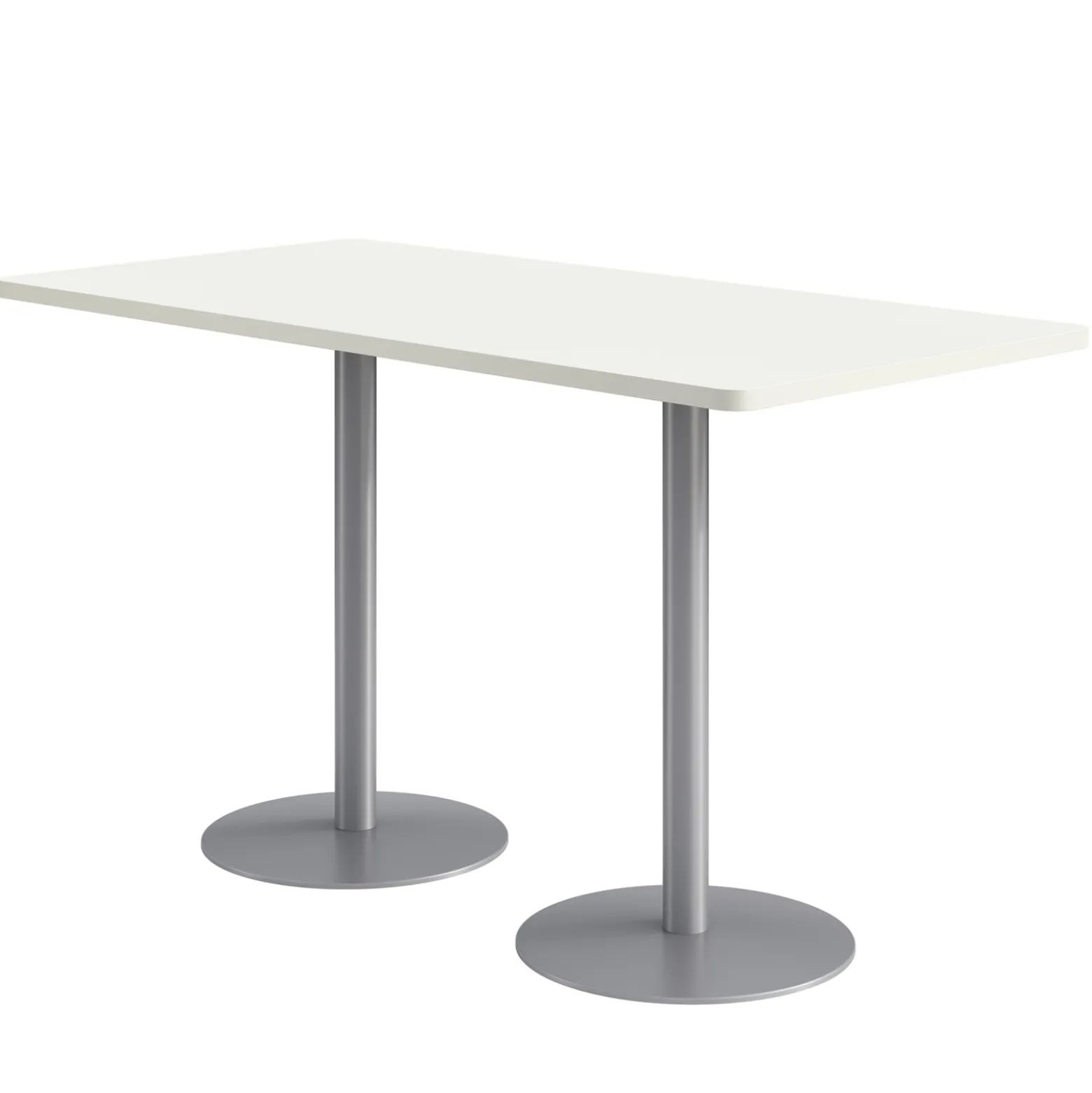 Café au lait Bar Height Rectangular Table with Pedestal Base - 72"W x 30"D