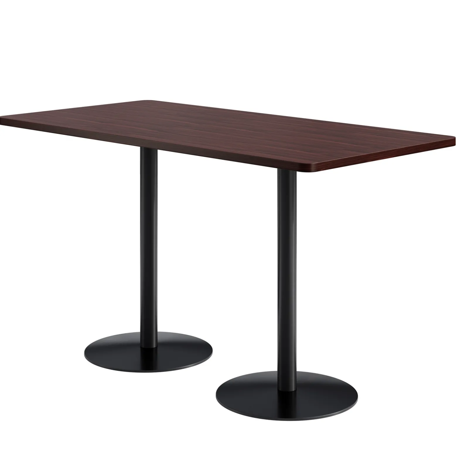 Café au lait Bar Height Rectangular Table with Pedestal Base - 72"W x 30"D