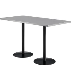 Café au lait Bar Height Rectangular Table with Pedestal Base - 72