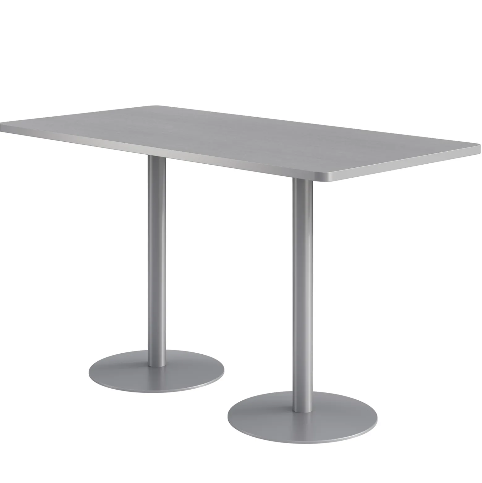 Café au lait Bar Height Rectangular Table with Pedestal Base - 72"W x 30"D