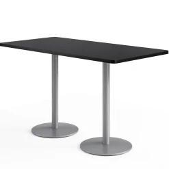 Café au lait Bar Height Rectangular Table with Pedestal Base - 72