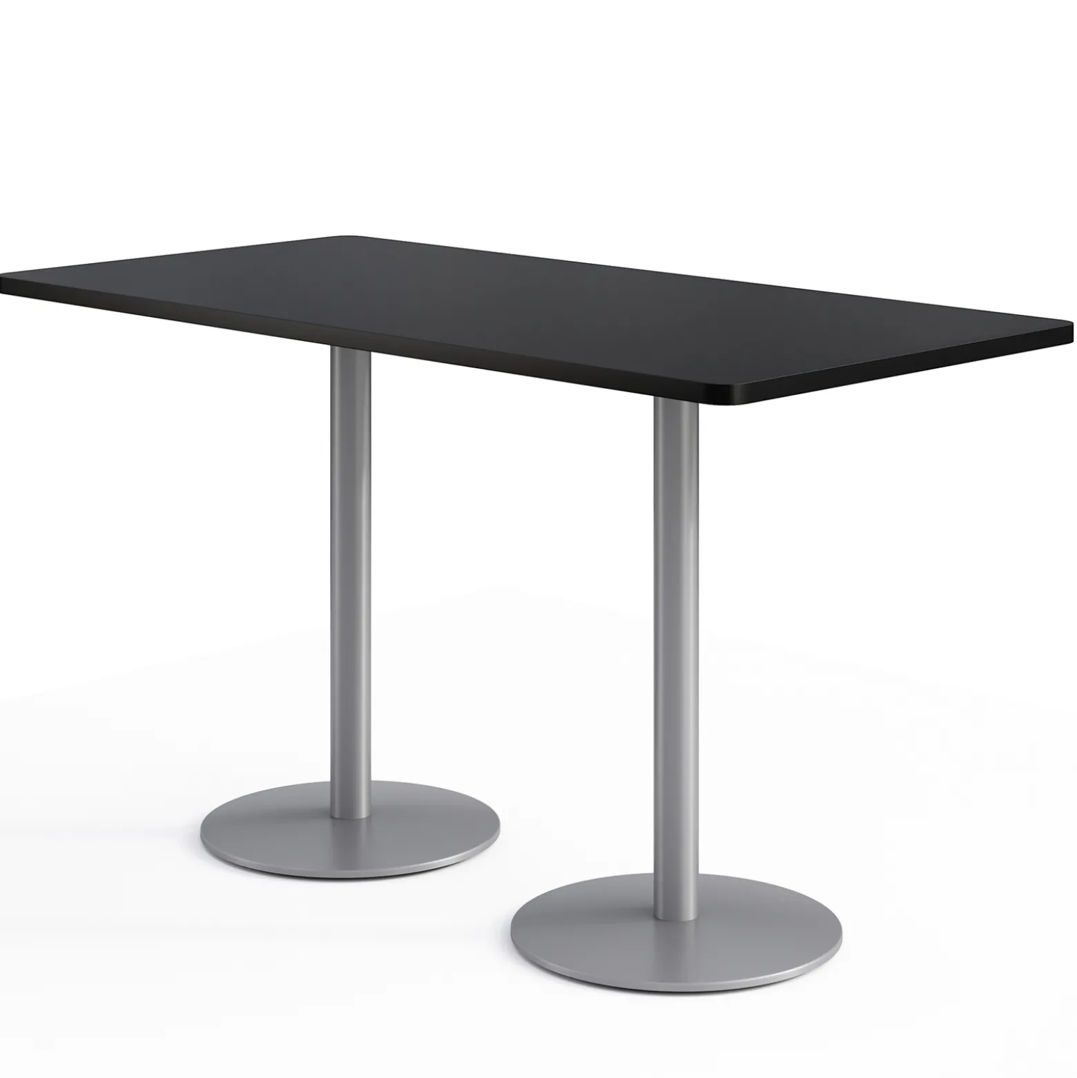 Café au lait Bar Height Rectangular Table with Pedestal Base - 72"W x 30"D