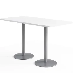 Café au lait Bar Height Rectangular Table with Pedestal Base - 72