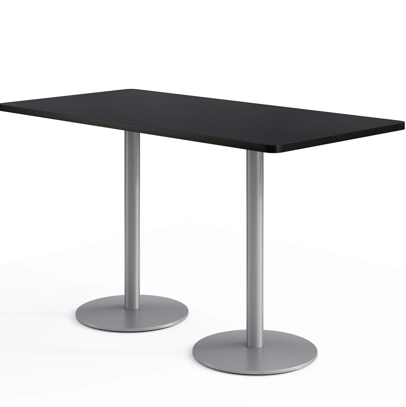 Café au lait Bar Height Rectangular Table with Pedestal Base - 72"W x 30"D